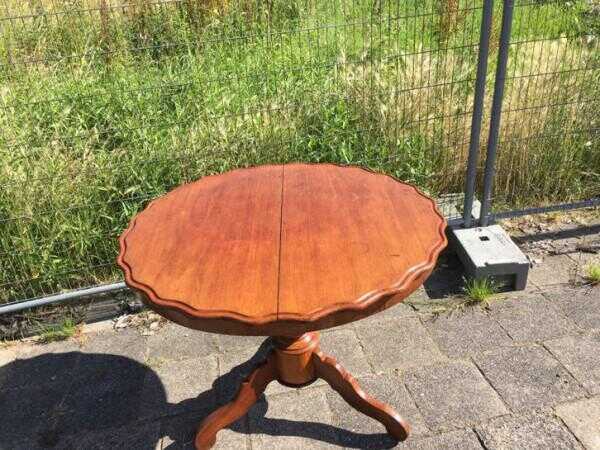 Antieke tafel biedermeier rond mahonie 98 cm doorsnede