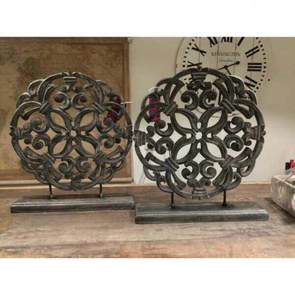 Ornament rond / Paneel / Raam decoratie / Grijs / Ornamenten